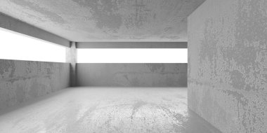 Soyut mimari iç plan. Modern beton oda. 3d oluşturma