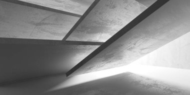 Soyut iç dizayn beton oda. Mimarlık geçmişi. 3d oluşturma