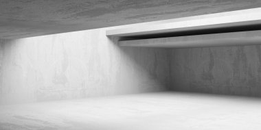Soyut boş modern iç mekan. Beton duvarlar. Mimarlık geçmişi. 3d oluşturma