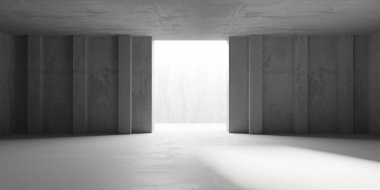 Soyut mimari iç plan. Modern beton oda. 3d oluşturma