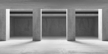 Soyut mimari iç plan. Modern beton oda. 3d oluşturma