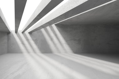 Soyut mimari iç plan. Modern beton oda. 3d oluşturma