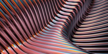 Dalgalı çizgili arka plan tasarımı. 3d oluşturma