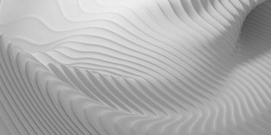 Wavy glossy abstract stripes background. 3d rendering