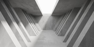 Soyut mimari iç plan. Modern beton oda. 3d oluşturma