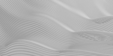 Soyut dalga beyaz dalga arkaplanını şekillendirir. 3d oluşturma