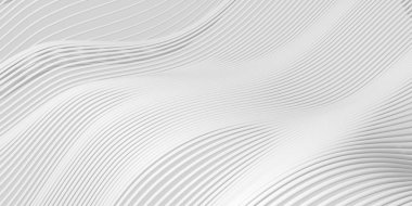 Beyaz soyut arkaplan ve dalgalar. Çizgili çizgiler. 3d oluşturma