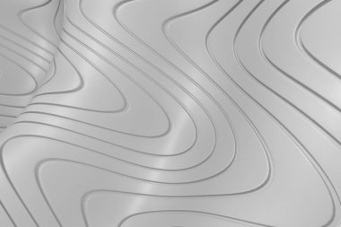 Soyut dalga beyaz dalga arkaplanını şekillendirir. 3d oluşturma