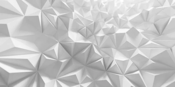 白い抽象ポリゴンパターンの背景 3Dレンダリング — ストック写真