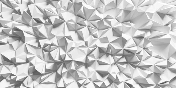 White abstract polygon pattern background. 3d rendering