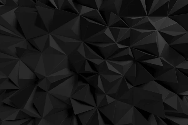 Sötét Háromszög Poligon Háttér Geometrikus Formák Vonalak Háromszögek Renderelés — Stock Fotó