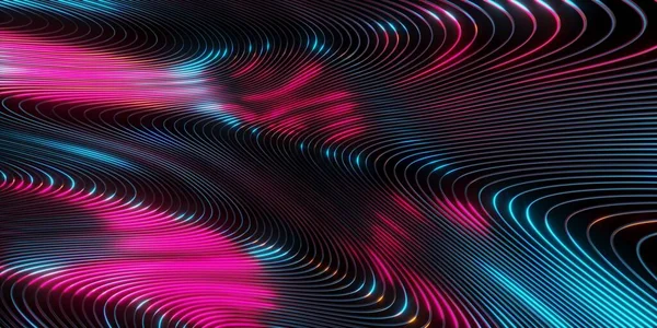 Curve Dynamic Fluid Liquid Wallpaper. Multicolored 3D stripes. 3d rendering