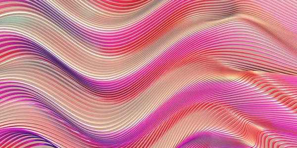 Curve Dynamic Fluid Liquid Wallpaper Mehrfarbige Streifen Darstellung — Stockfoto