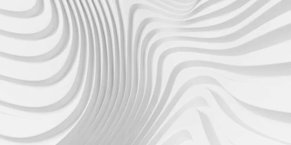 Fond Abstrait Blanc Avec Des Vagues Modèle Lignes Rayures Rendu — Photo