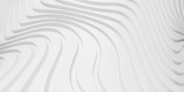Fond Abstrait Blanc Avec Des Vagues Modèle Lignes Rayures Rendu — Photo