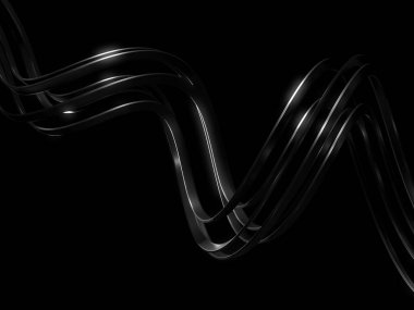 Siyah Beyaz Kıvrımlı Çelik Çizgili Arka plan. 3d Hazırlama