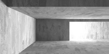 Soyut mimari iç plan. Modern beton oda. 3d oluşturma