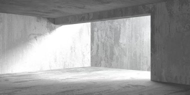 Soyut mimari iç plan. Modern beton oda. 3d oluşturma