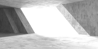 Soyut mimari iç plan. Modern beton oda. 3d oluşturma