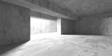 Soyut iç dizayn beton oda. Mimarlık geçmişi. 3d oluşturma