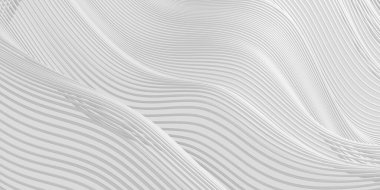 Soyut dalga beyaz dalga arkaplanını şekillendirir. 3d oluşturma