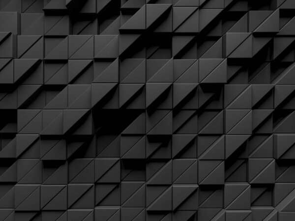 Dark triangle blocks wall abstract background. 3d rendering