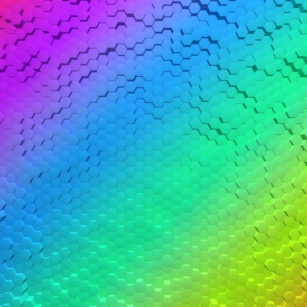 Colorful Array Hexagonal Cubes Background Pattern Texture Rendering — Stock Photo, Image