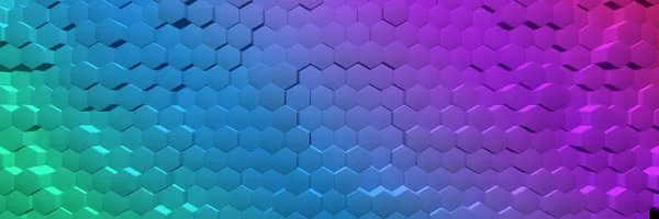 六角形キューブのカラフルな配列 背景パターンテクスチャ 3Dレンダリング — ストック写真