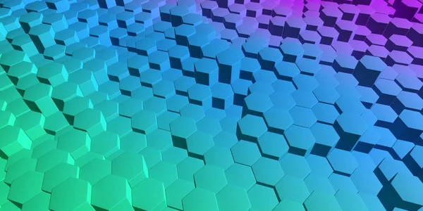 Colorido Arreglo Cubos Hexagonales Textura Del Patrón Fondo Renderizado —  Fotos de Stock