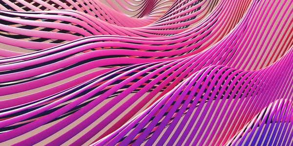 Curve Dynamic Fluid Liquid Wallpaper. Multicolored 3D stripes. 3d rendering