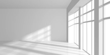 Boş Oda. Soyut Fütürist İçişleri. 3d Görüntüleme