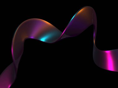 Zarif soyut renkli cam tasarım elementi. 3d oluşturma