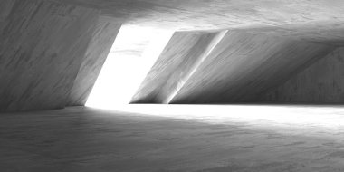 Soyut iç dizayn beton oda. Mimarlık geçmişi. 3d oluşturma