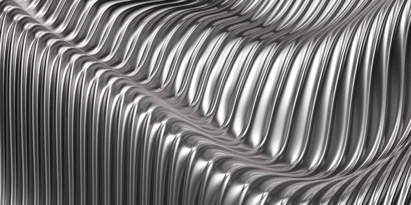 抽象的な金属の背景 シルバースチールストライプの重いパターン 3Dレンダリング — ストック写真