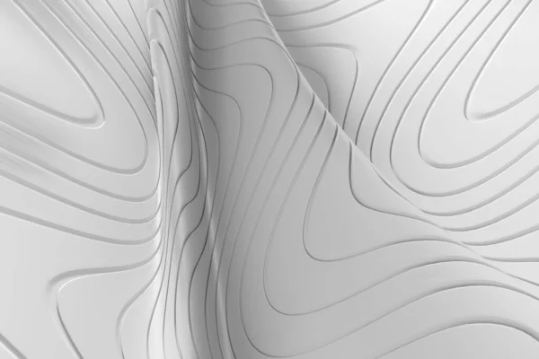 Білий Абстрактний Фон Хвилями Візерунок Смугових Ліній Візуалізація — стокове фото