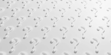 Büyük soru işareti. Özgeçmiş kavramı. 3d oluşturma