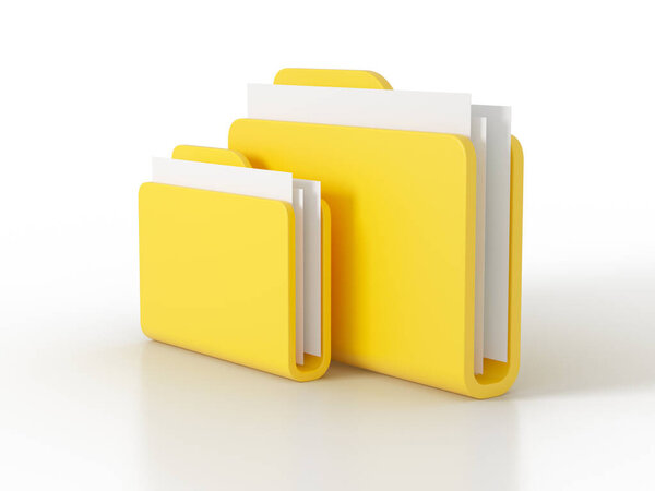 Office file folders. Business data concept. 3d rendering