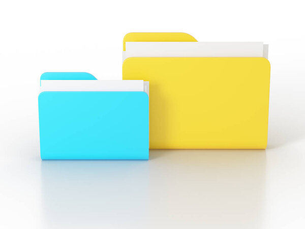 Computer folders. Data concept. Files Priorities. 3d rendering