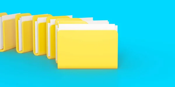 Office file folders. Business data concept. 3d rendering