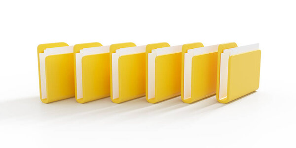 Office file folders. Business data concept. 3d rendering
