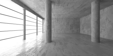 Soyut mimari iç plan. Modern beton oda. 3d oluşturma