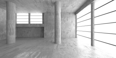 Soyut iç dizayn beton oda. Mimarlık geçmişi. 3d oluşturma