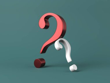 Büyük soru işareti. Özgeçmiş kavramı. 3d oluşturma