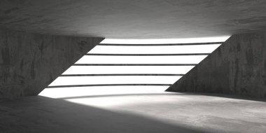 Soyut mimari iç plan. Modern beton oda. 3d oluşturma