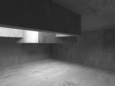 Soyut mimari iç plan. Modern beton oda. 3d oluşturma