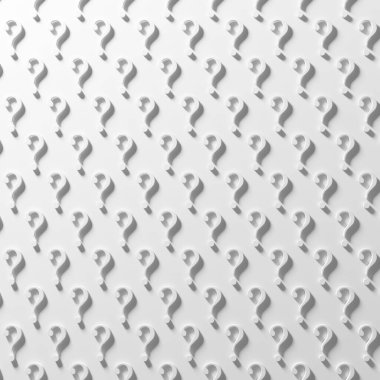 Büyük soru işareti. Özgeçmiş kavramı. 3d oluşturma