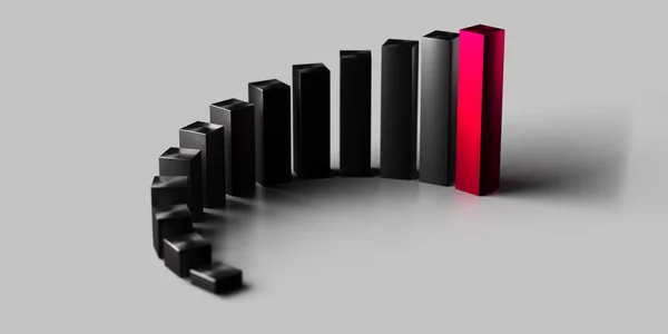 Bar Chart Representing Progress Success Statistics Data Analysis Business Rendering — Stock Photo, Image