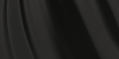 Siyah saten ipek arkaplan. Lüks kumaş tasarım şablonu. 3d oluşturma