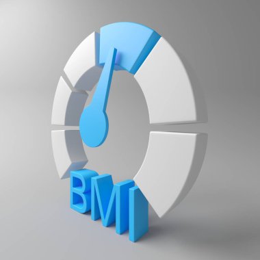 BMI. Kısaltma Vücut Kütle İndeksi. Sağlık yaşam tarzı konsepti. 3d oluşturma