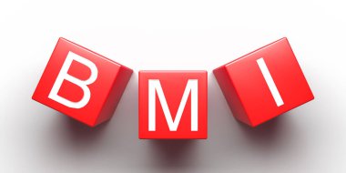 BMI. Kısaltma Vücut Kütle İndeksi. Sağlık yaşam tarzı konsepti. 3d oluşturma